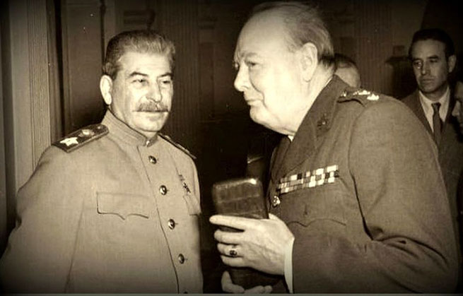 Сталин и Черчилль в ходе переговоров в Москве 9 октября 1944 года