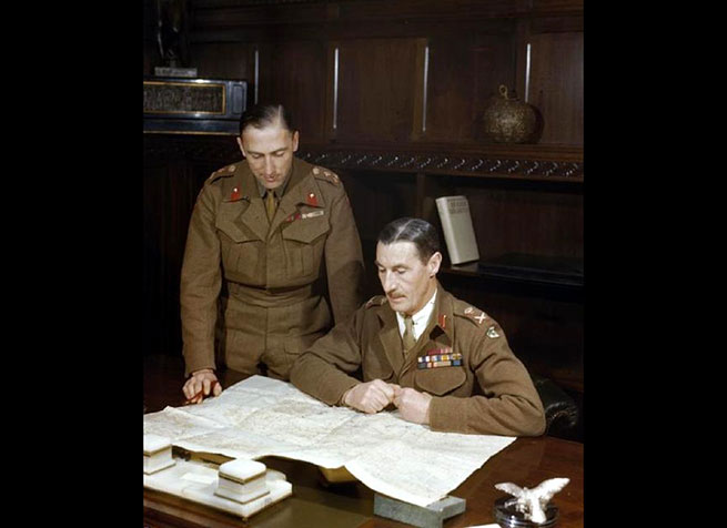 Генерал Скоби в своём штабе в Афинах, декабрь 1944 года
