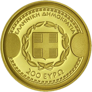 Греция монета 200 евро Фукидид, аверс