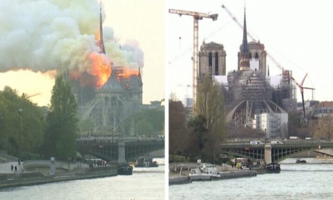Собор Парижской Богоматери: до и через пять лет после пожара (видео)