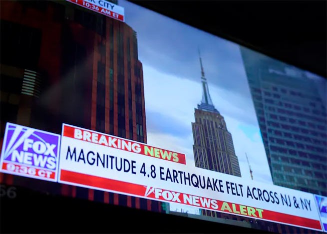 Сильное землетрясение магнитудой 4,8 балла потрясло... Нью-Йорк