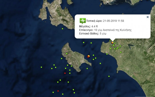 Землетрясения  4,4 и 4 балла, в Западной Греции