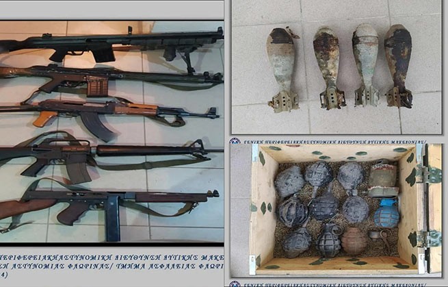 Полиция Флорины выявила подпольный арсенал: от М16А2 до G3A3, АК-47, множество гранат и патронов
