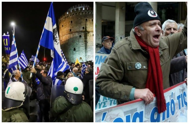 Протесты вызывают хаос в Афинах и в Салониках